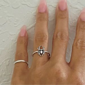 Sterling silver small spider ring, silver spider ring, dainty spider ring